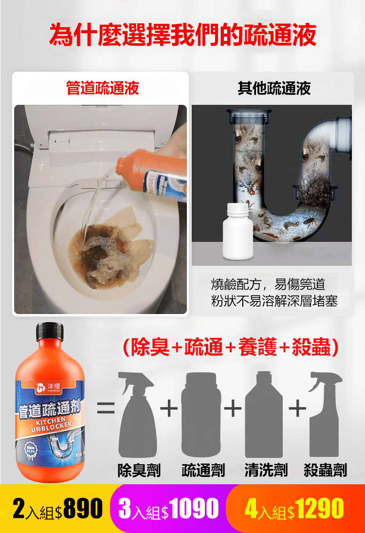【一滴通】MOMENG沫檬管道疏通溶解劑